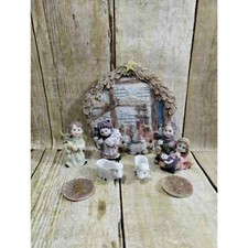 Vtg Christmas Nativity Tea Set Miniature cb5 