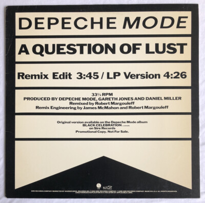 DEPECHE MODE -A Question Of Lust- Rare US Promo 12  2 Versions (Vinyl Record)