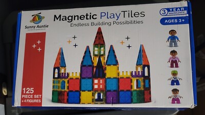 Magnetic Tiles 125 PCS + 4 Figures, Magnetic Tiles STEM Toys boys & girls 3-8
