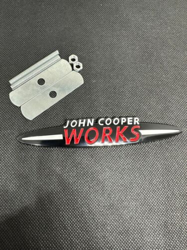Logo mini-john-cooper works Jcw/ emblème en métal calandre 135mm noir blanc - Photo 1/5