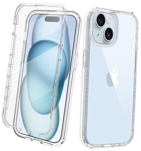 Designed for iPhone 15 Case, Full Body Case with Built-in Screen Clear-image