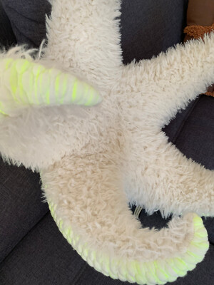 BigStuffed weiß neon gelb Seestern xxl Kissen Schmusetier Unbespielt NEU Advent