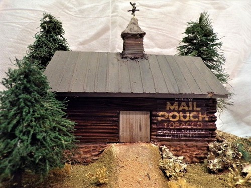 Handcrafted HO Scale Mail Pouch Chewing Tobacco Barn diorama 8.5" high x12" x 8" - Picture 2 of 5