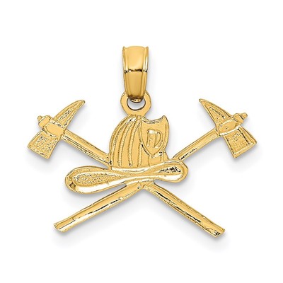 14k Feuerwehr Abzeichen Charm Armband Halskette