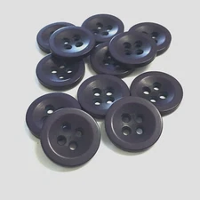 24 Buttons Dark Purple Blue Plastic 4-Hole Sew Through Sewing 20 mm #BL50