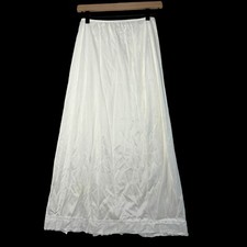 Vintage Sear The Doesn  t Slip Maxi Long Lace Ivory Half Slit Size Medium 27-29