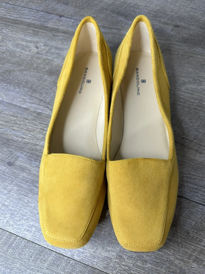 Bandolino Mustard Yellow Suede Slip-On Loafers/Flats - Women's 7.5 - Image 3 of 4