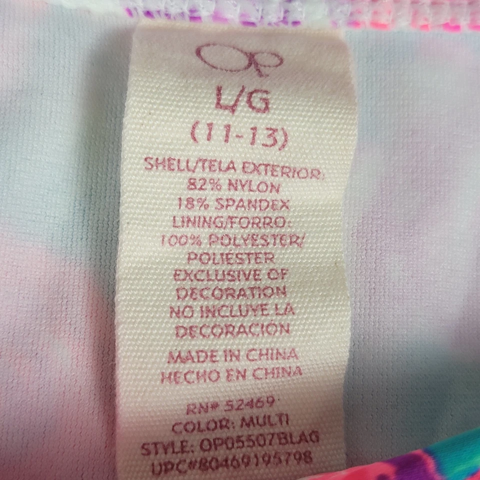 Conjunto de Bikini OP Ocean Pacific Azul Floral Forrado Acolchado Bandeau Halter Juniors L Foto 3 de 4