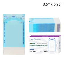 1000 3.5'' x 6.25'' Self Sealing Dental Sterilization Pouches Autoclave Bags