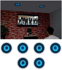 6 Rockville HC85B-LED 8" 700 Watt In-Ceiling Home Theater Speakers w/Blue LED