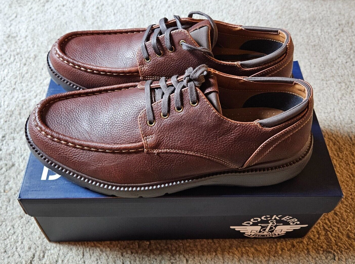 Mens Dark Brown Dockers Causal Shoes Size 12W Dockers Mens Overton Comfort Leather Oxford Shoe with Stain  main image 2