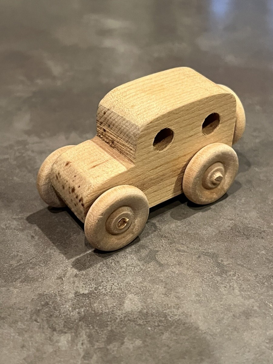 Vintage Wood Toy Car 80s Era Wooden Block Toy Retro | eBay