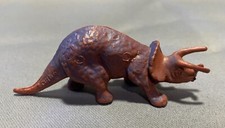 Vintage Brown Blue Triceratops Dinosaur Figure Figurine Toy 3  