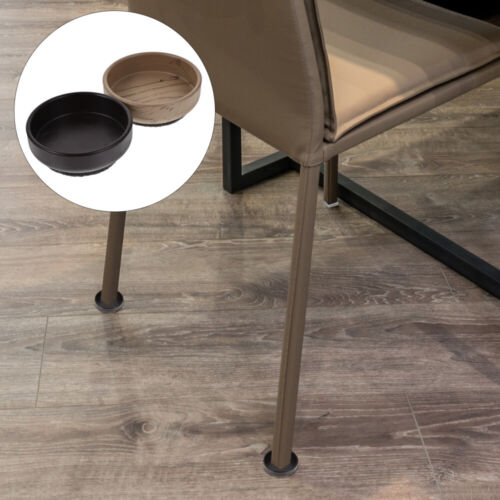 4 Pcs Wheel Stopper Wood Grain Foot Felt Furniture Cups Coaster - Afbeelding 1 van 12