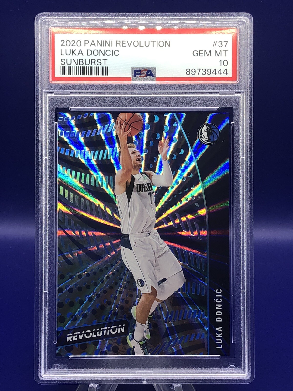 Luka Doncic 2020-21 Panini Revolution Sunburst SP /75 PSA 10 Low Pop Mavericks