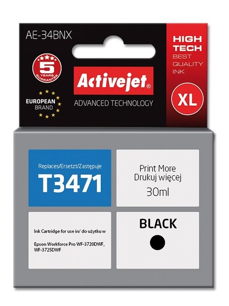 5901443108832 Activejet AE-34BNX Tintenpatrone (Ersatz FüR Epson 34XL T3471; HöC-image