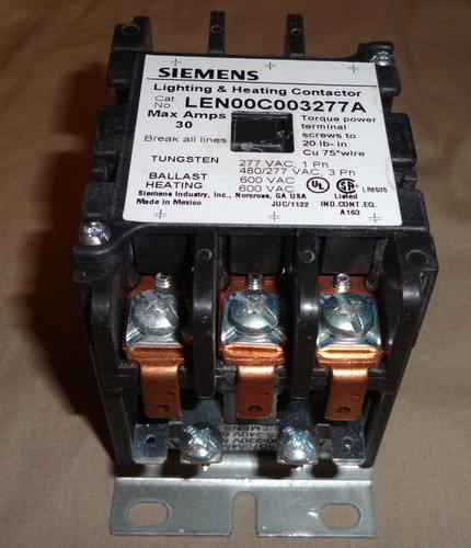 SIEMENS LEN00C003240A LIGHTING HEATING CONTACTOR 3P COIL 240 VAC NEW - Picture 6 of 7