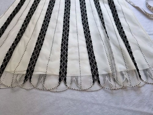 Coast Stunning Cream& Black Satin &lace Skirt Uk14 Scalloped Hem. Formal Event - Picture 5 of 9