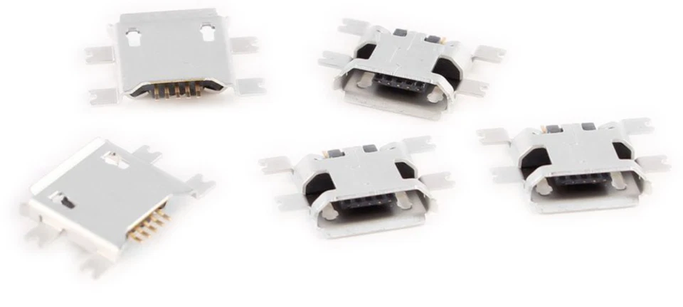 Micro USB 5 Pin with Horn Charging Sync Port Mount Jack Connector - 5 Pieces - Image 3 of 3