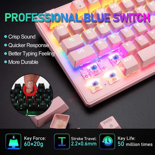 Freewolf K2 Wired Mechanical Gaming Keyboard, Rainbow Backlit for PS4, Laptop - Picture 28 of 40