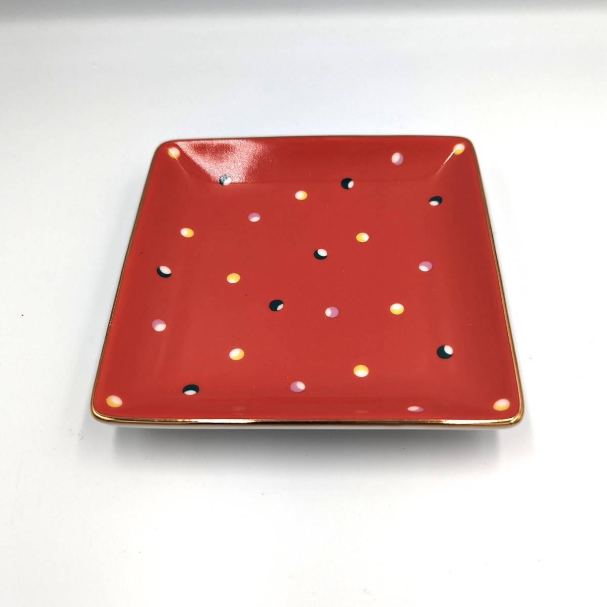 Kate Spade New York Lenox Trinket Dish Ring Tray Colorful Polka