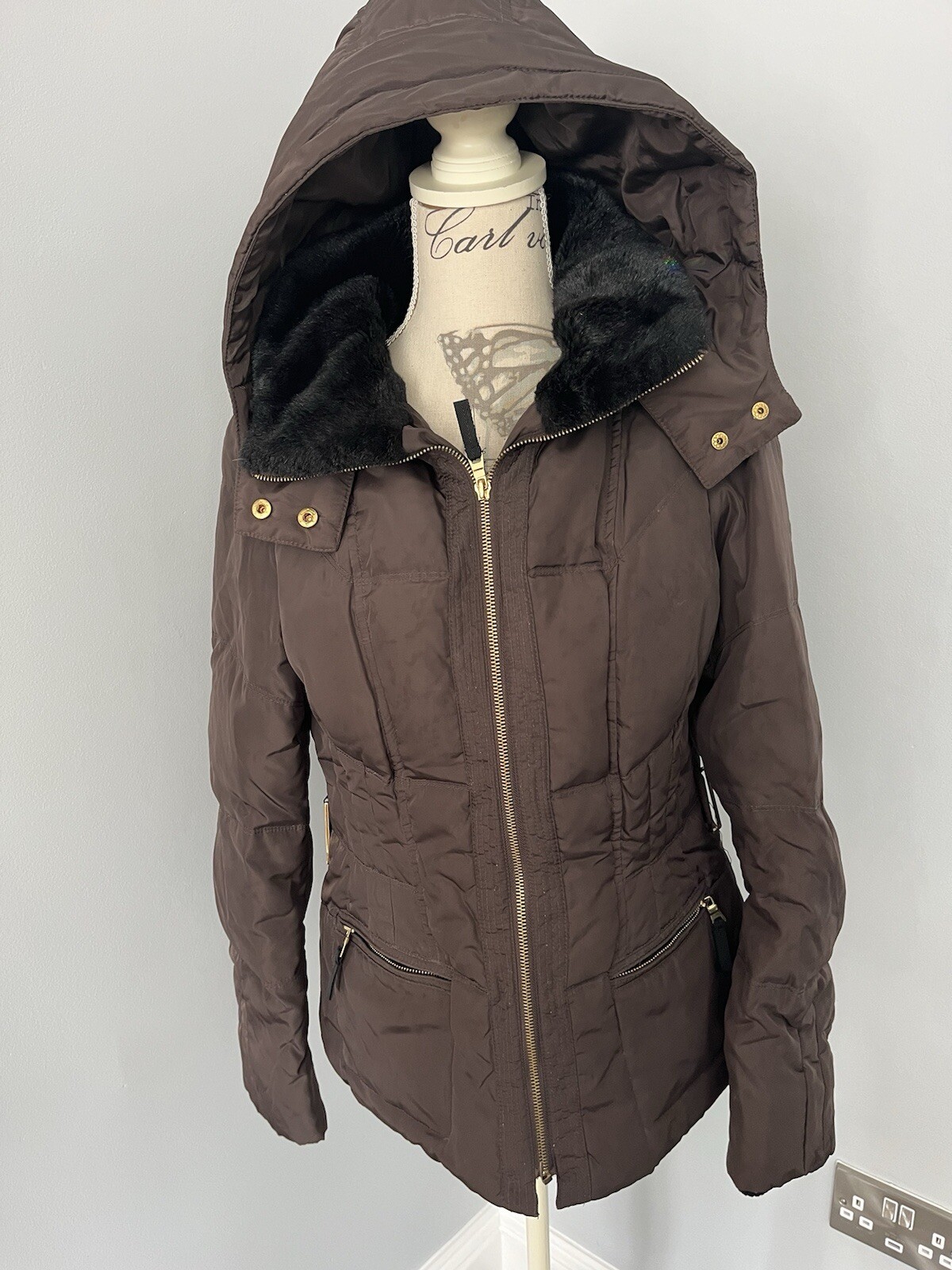 Zara Basic Down Brown Jacket Size EUR Large - image 1