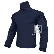 KRYDEX Gen3 Combat Shirt Long Sleeve with Tactical Elbow Pads Tops Blue Airsoft