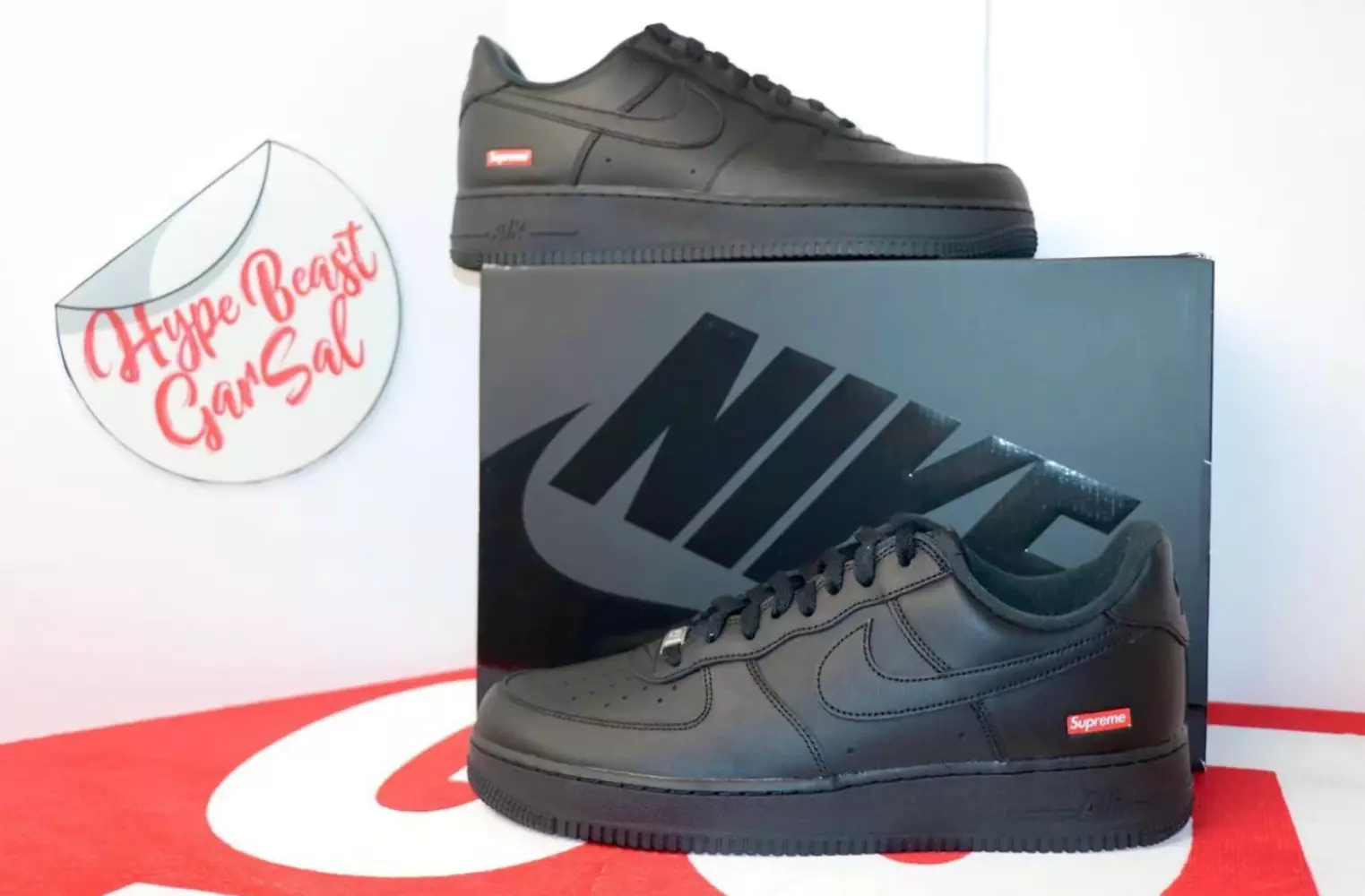 Supreme Air Force 1 noir tailles 6 M, 7 M, 8 M, 8,5 M, 9 M, 10 M, 11 M, 12 M, 13