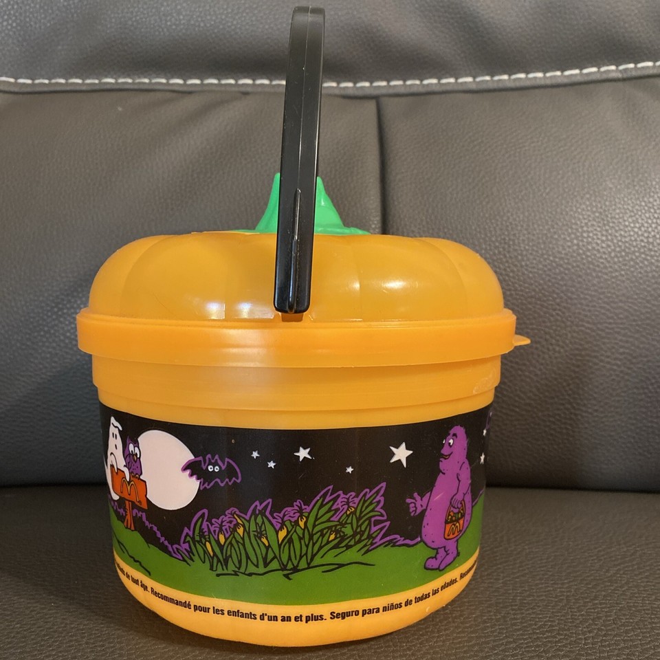 1999 Mcdonald's Vintage Halloween Boo Bucket Happy Meal Grimace Pumpkin
