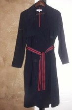 Trench femme T42 MORGAN, bleu marine avec ceinture rouge/bleu marine impecable 