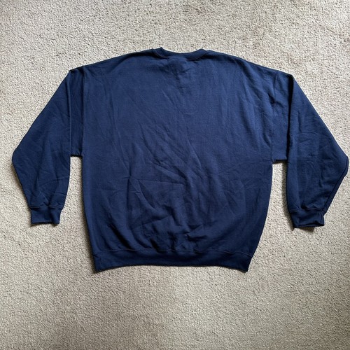 Gildan Sweater Mens 2XL Blank Crewneck Heavy Navy Blue Long Sleeve - Picture 2 of 11