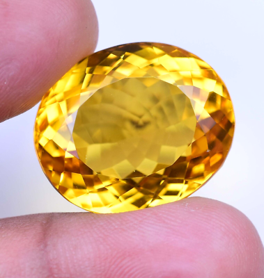 Natural Yellow Opal 44.60 Ct Oval Certified Untreated Welo
