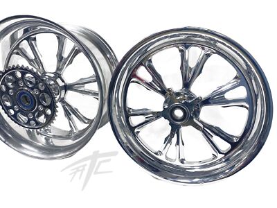 NINJA STOCK SIZE CHROME SMOOTH VANDETTA WHEELS 12-20 KAWASAKI