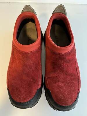 LL Bean Women's Size 7 M Winter Snow Ankle Boots Red Suede Thinsulate Slip On