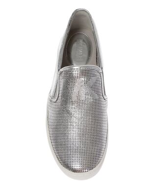 Michael Kors Pink/Silver Slip On Sneakers Size M