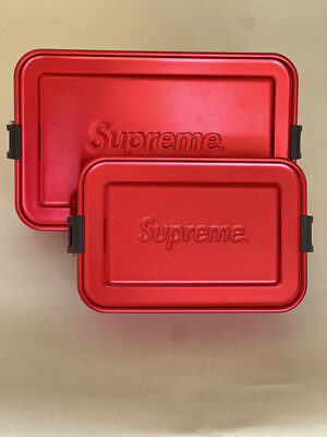 SS18 Supreme  X SIGG  Metallbox SET, 2x Aluminiumboxen in Rot eloxiert