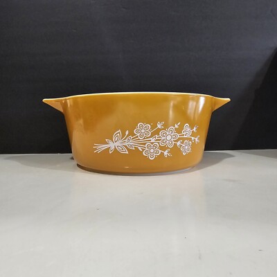 Vintage Pyrex Butterfly Gold Casserole Large Bowl 475-B No Lid