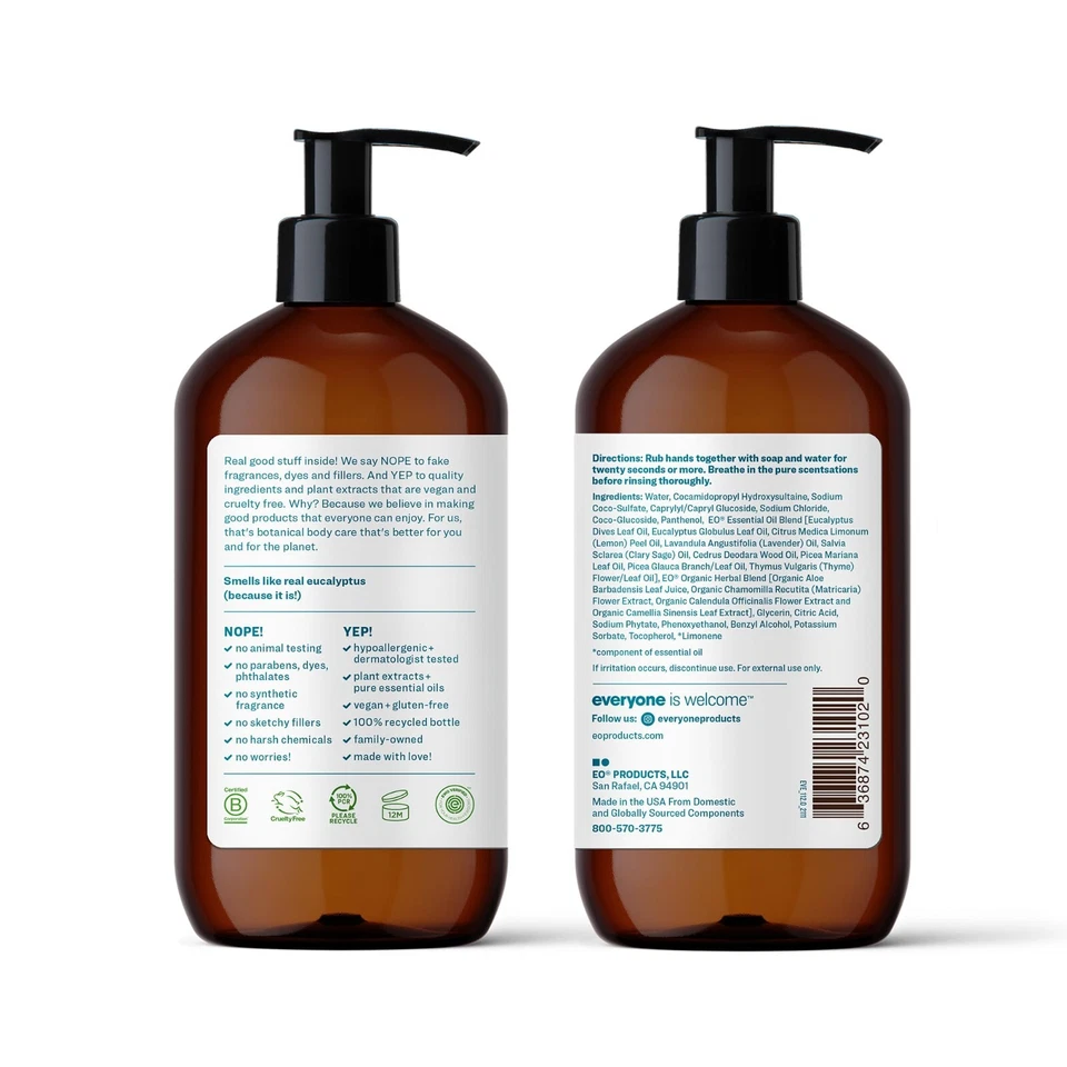 Everyone Liquid Hand Soap, 12.75 Ounce (Pack of 3), Pacific Eucalyptus, Plant... - Image 3 of 4