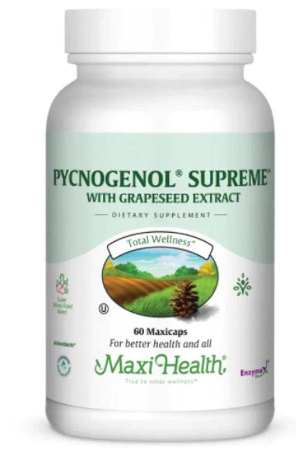 Maxi Health Casher Maxi Pycnogenol Supreme avec extrait de pépins de raisin 60 Maxicaps