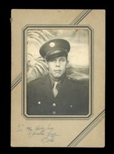 Vintage WW2 Photo Sad Soldier Note To His Little Boy 1940s Photograph