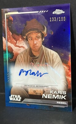 2024 Topps Chrome Star Wars Karis Nemik Auto Kamino Aqua Refractor