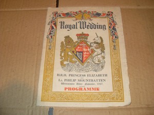 Royal Wedding Hrh Princess Elizabeth Lt Philip Mountbatten Souvenir Programme Ebay