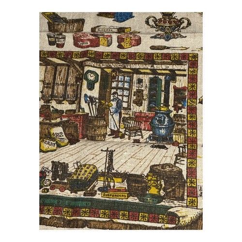 Vintage 1960’s General Store Early American Linen Printed Tea Towel 15” x 24” - Picture 10 of 11