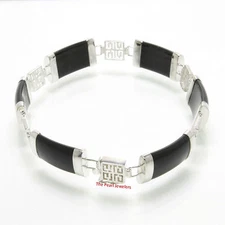 Double Happiness Black Onyx Bracelet – 925 Sterling Silver