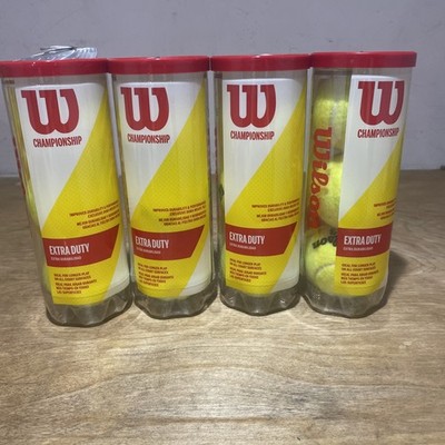 WILSON Championship Tennis Balls Extra Duty Lot Of 4