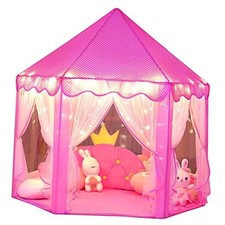 Princess Castle Play Tent for Girls Large Kids Play Tents Hexagon Pink Tent