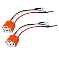 2PCS Headlight Pigtail Connector,Ceramic H4 9003 HB2 Wiring Harness 2 Pcs