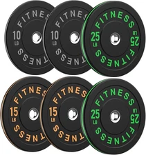 2 Inch Bumper Plates Barbell Rubber Olympic Weight Plates Set Home Gym Strength