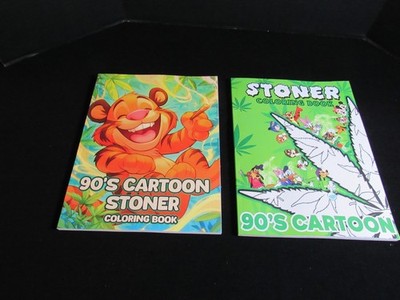 Two (2) Stoner 90s Cartoon Coloring Books for Adults