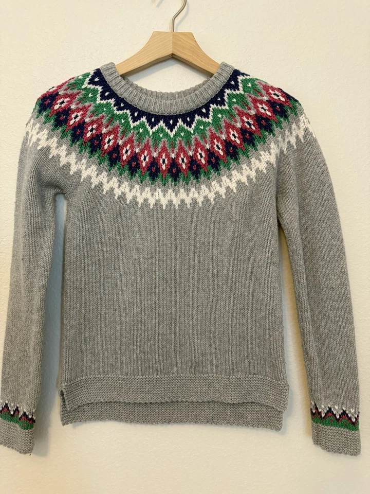 Suéter Mini Boden Emma Fair Isle Niñas 11-12 años Gris Mezcla de Lana Invierno Tejido Foto 2 de 4